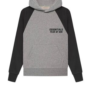 Essentials Gray and Black Kids Hoodie